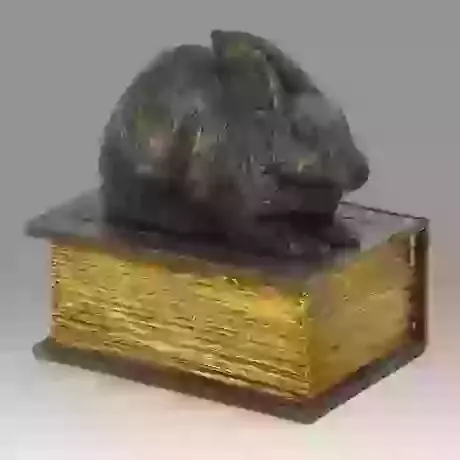 Rabbit on Book Urn